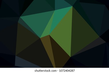 Dark Blue, Green vector abstract polygonal background. A completely new color illustration in a  polygonal style. Triangular pattern for your business design.