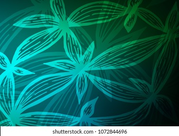 Dark Blue, Green vector abstract doodle texture. Doodles on blurred abstract background with gradient. The template can be used as a background for cell phones.