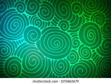 Dark Blue, Green vector abstract doodle pattern. Brand-new colored illustration in blurry style with doodles. A completely new design for your business.