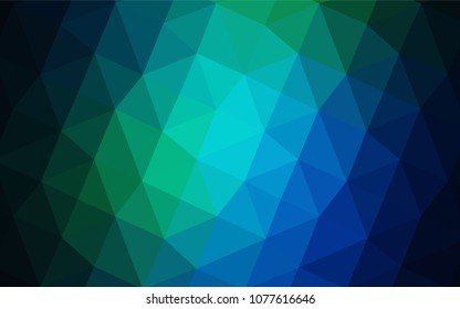 Dark Blue, Green vector abstract polygonal template. A completely new color illustration in a  polygonal style. That new template can be used for your brand book.