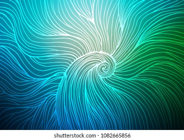 Dark Blue, Green vector abstract doodle texture. Blurred decorative design in Indian style with Zen tangles. A completely new design for your business.
