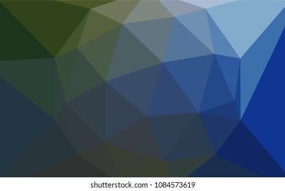 Dark Blue, Green vector abstract mosaic backdrop. Polygonal abstract illustration with gradient. A completely new design for your leaflet.