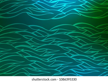 Dark Blue, Green vector abstract doodle template. Decorative shining illustration with doodles on abstract template. Hand painted design for web, leaflet, textile.