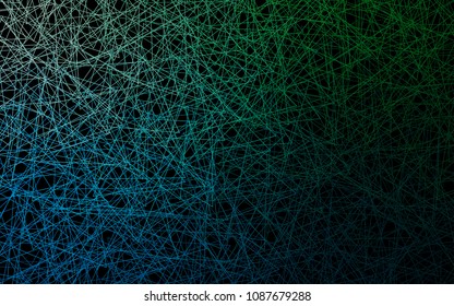 Dark Blue, Green vector abstract colorful background, which consist of triangles. Pattern with colored triangles on white background.