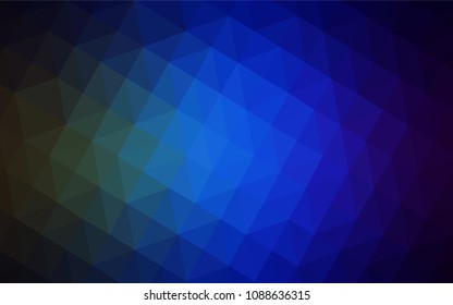 Dark Blue, Green vector abstract polygonal template. Triangular geometric sample with gradient.  New template for your brand book.