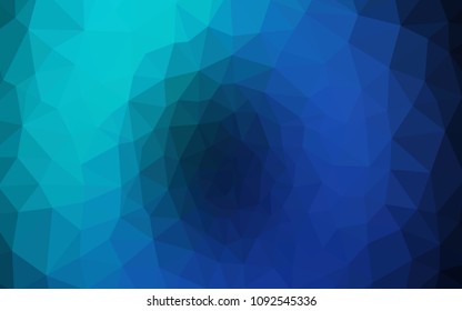 Dark Blue, Green vector abstract polygonal pattern. Shining colorful illustration with triangles. Polygonal design for your web site.