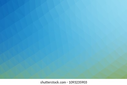 Dark Blue, Green vector abstract mosaic pattern. Geometric illustration in Origami style with gradient.  The completely new template can be used for your brand book.