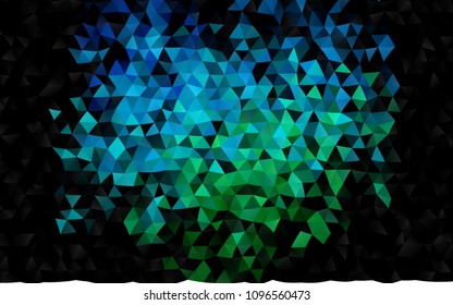 Dark Blue, Green vector abstract mosaic template. A completely new color illustration in a vague style. The template can be used as a background for cell phones.