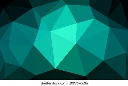 Dark Blue, Green vector abstract polygonal template. Polygonal abstract illustration with gradient. Completely new template for your banner.