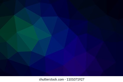 Dark Blue, Green vector abstract polygonal background. Creative illustration in halftone style with triangles. Brand new design for your business.