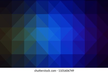 Dark Blue, Green vector abstract mosaic backdrop. Creative illustration in halftone style with triangles. Triangular pattern for your business design.