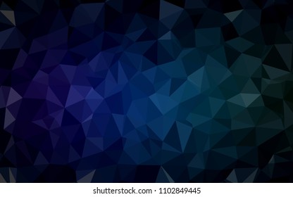 Dark Blue, Green vector abstract mosaic background. Creative illustration in halftone style with triangles. Pattern for a brand book's backdrop.