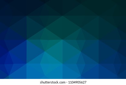 Dark Blue, Green vector abstract polygonal template. Creative geometric illustration in Origami style with gradient. Triangular pattern for your business design.