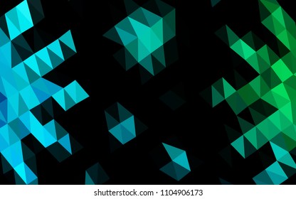 Dark Blue, Green vector abstract polygonal layout. Colorful illustration in abstract style with gradient. The polygonal design can be used for your web site.