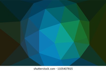 Dark Blue, Green vector abstract polygonal background. Shining colorful illustration with triangles. Template for cell phone's backgrounds.