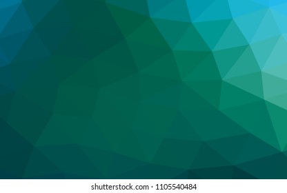 Dark Blue, Green vector abstract mosaic abstract mosaic. Creative geometric illustration in Origami style with gradient. Triangular pattern for your business design.