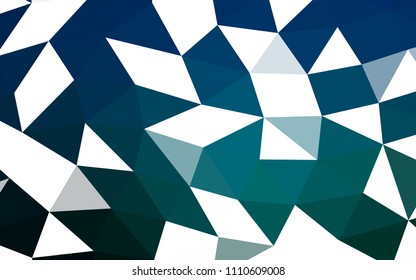 Dark Blue, Green vector abstract mosaic abstract mosaic. Triangular geometric sample with gradient.  The best triangular design for your business.