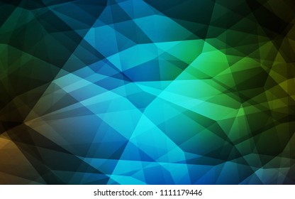 Dark Blue, Green vector abstract mosaic backdrop. Creative geometric illustration in Origami style with gradient. Brand new design for your business.