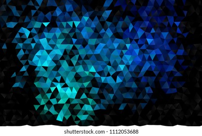 Dark Blue, Green vector abstract polygonal template. An elegant bright illustration with gradient. The best triangular design for your business.