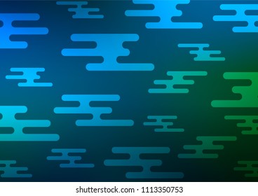 Dark Blue, Green vector abstract rounded curved line doodle pattern. Glitter abstract illustration with doodles and Zen tangles. A new texture for your design.