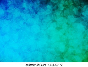 Dark Blue, Green vector abstract polygonal background. Shining illustration, which consist of hexagons. Brand new design for your business.