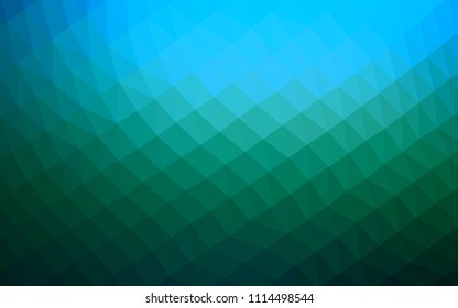 Dark Blue, Green vector abstract polygonal layout. Glitter abstract illustration with an elegant design. Brand new style for your business design.