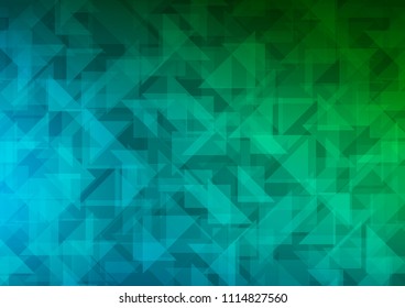 Dark Blue, Green vector abstract polygonal texture. Colorful illustration in abstract style with gradient. Triangular pattern for your business design.