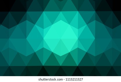 Dark Blue, Green vector abstract polygonal template. Creative illustration in halftone style with triangles. A new texture for your web site.