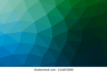 Dark Blue, Green vector abstract polygonal abstract polygonal. Geometric illustration in Origami style with gradient.  A completely new template for your business design.