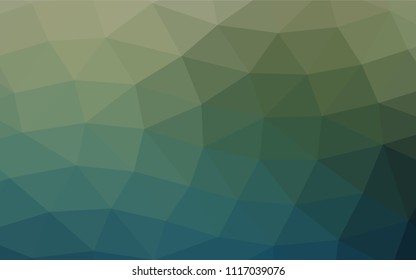 Dark Blue, Green vector abstract polygonal pattern. Shining illustration, which consist of triangles. Brand new design for your business.