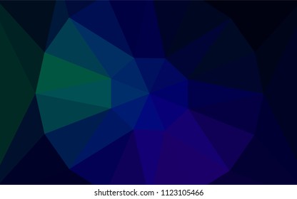 Dark Blue, Green vector abstract polygonal background with a gem in a centre. Polygonal abstract illustration with gradient. Brand new design for your business.