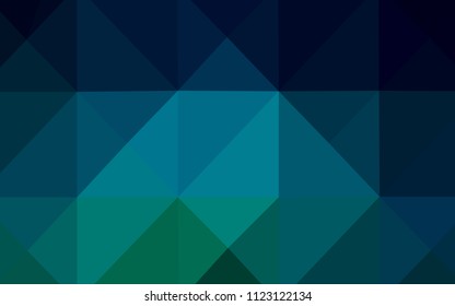 Dark Blue, Green vector abstract mosaic backdrop. Shining polygonal illustration, which consist of triangles. Triangular pattern for your business design.