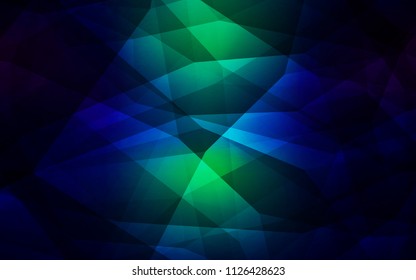 Dark Blue, Green vector abstract polygonal pattern. A sample with polygonal shapes. Brand new design for your business.