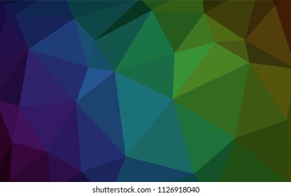 Dark Blue, Green vector abstract polygonal template. Geometric illustration in Origami style with gradient.  A completely new design for your leaflet.
