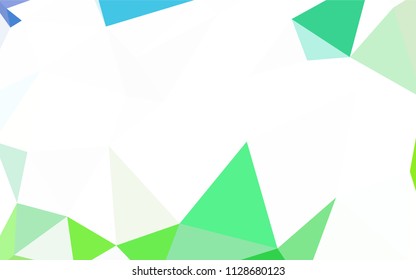 Dark Blue, Green vector abstract mosaic background. A sample with polygonal shapes. Completely new template for your banner.