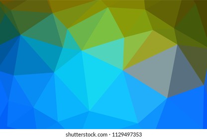 Dark Blue, Green vector abstract mosaic background. Shining colorful illustration with triangles. New template for your brand book.
