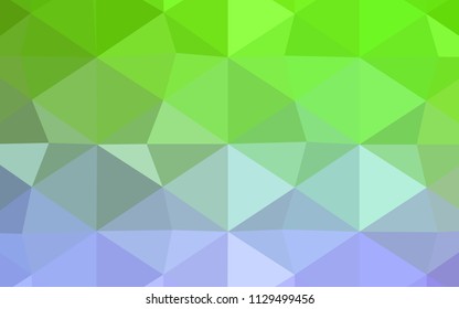 Dark Blue, Green vector abstract mosaic background. Elegant bright polygonal illustration with gradient. The best triangular design for your business.