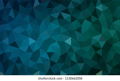 Dark Blue, Green vector abstract mosaic pattern. Creative illustration in halftone style with triangles. Textured pattern for your backgrounds.