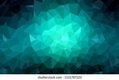 Dark Blue, Green vector abstract mosaic pattern. Colorful abstract illustration with triangles. A completely new design for your leaflet.