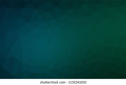Dark Blue, Green vector abstract polygonal pattern. Shining colorful illustration with triangles. Pattern for a brand book's backdrop.