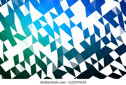 Dark Blue, Green vector abstract mosaic pattern. A sample with polygonal shapes. The textured pattern can be used for background.