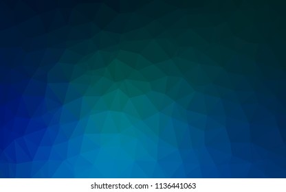 Dark Blue, Green vector abstract polygonal template. Elegant bright polygonal illustration with gradient. Polygonal design for your web site.