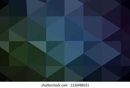 Dark Blue, Green vector abstract polygonal pattern. Triangular geometric sample with gradient.  Triangular pattern for your business design.