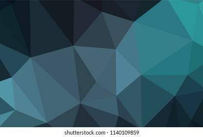 Dark Blue, Green vector abstract mosaic background. Creative geometric illustration in Origami style with gradient. Best triangular design for your business.