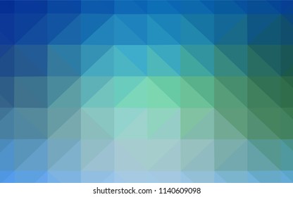 Dark Blue, Green vector abstract mosaic pattern. Colorful abstract illustration with triangles. Completely new template for your banner.