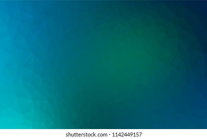 Dark Blue, Green vector abstract polygonal texture. Shining illustration, which consist of triangles. A new texture for your design.