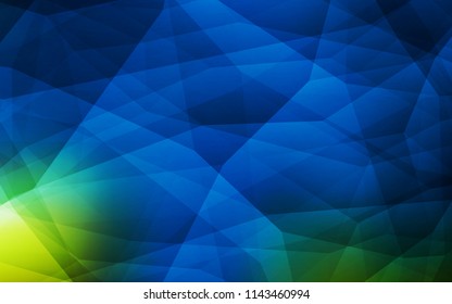 Dark Blue, Green vector abstract mosaic background. Colorful illustration in polygonal style with gradient. Template for cell phone's backgrounds.