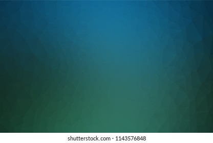 Dark Blue, Green vector abstract polygonal texture. Creative illustration in halftone style with gradient. The textured pattern can be used for background.
