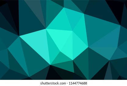 Dark Blue, Green vector abstract polygonal pattern. Elegant bright polygonal illustration with gradient. Polygonal design for your web site.