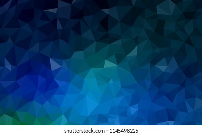 Dark Blue, Green vector abstract polygonal pattern. Elegant bright polygonal illustration with gradient. Textured pattern for your backgrounds.